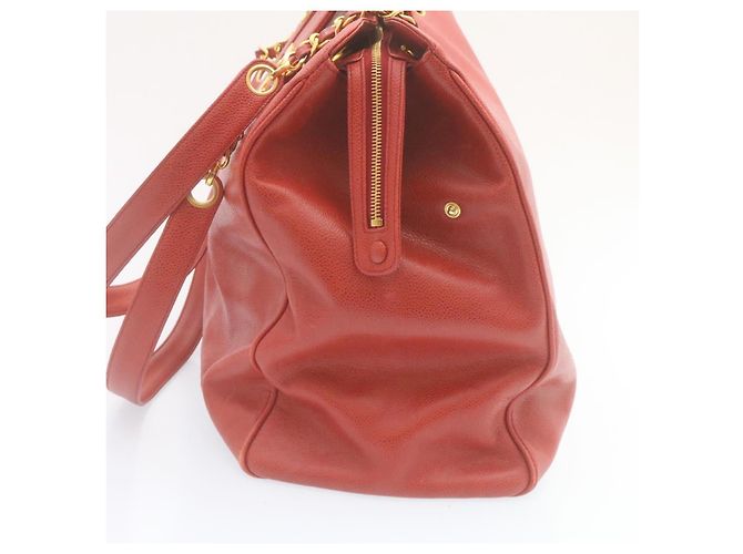 Borsa a spalla CHANEL Chain COCO Mark Super modello in pelle caviar rossa CC Auth am2162gSAV Rosso - vista 3
