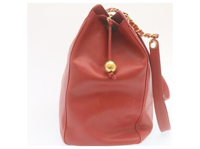 Borsa a spalla CHANEL Chain COCO Mark Super modello in pelle caviar rossa CC Auth am2162gSAV Rosso - vista 4