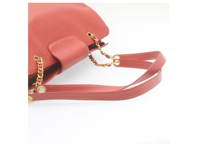 Borsa a spalla CHANEL Chain COCO Mark Super modello in pelle caviar rossa CC Auth am2162gSAV Rosso - vista 7
