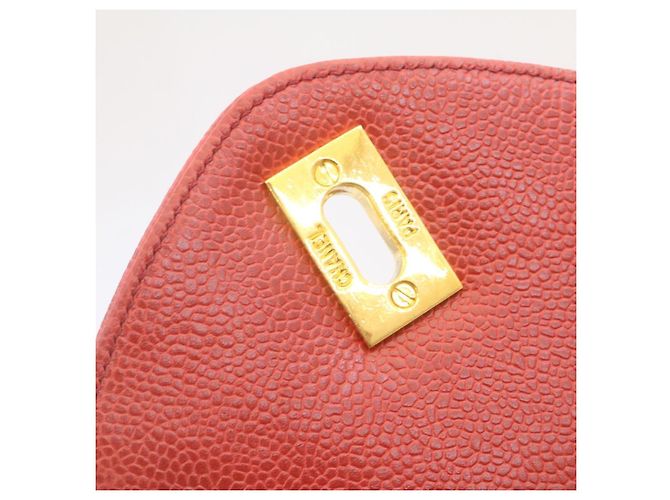 Borsa a spalla CHANEL Chain COCO Mark Super modello in pelle caviar rossa CC Auth am2162gSAV Rosso - vista 9