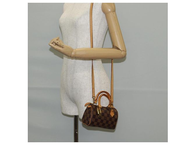 LOUIS VUITTON Mini Speedy Borsa a Mano Damier Ebene SPO N41536 LV Auth 131209SV - vista 24