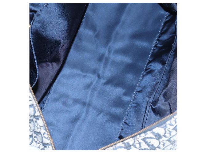 Borsa Boston in tela Trotter Christian Dior blu navy oro Auth 129964SAV - vista 11