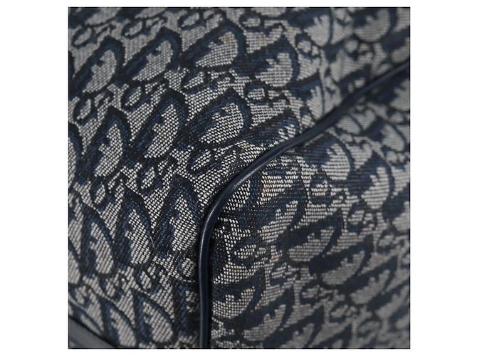 Borsa Boston in tela Trotter Christian Dior blu navy oro Auth 129964SAV - vista 16