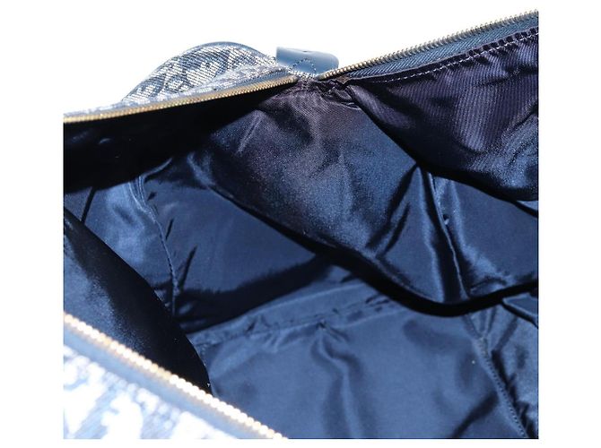Borsa Boston in tela Trotter Christian Dior blu navy oro Auth 129964SAV - vista 18
