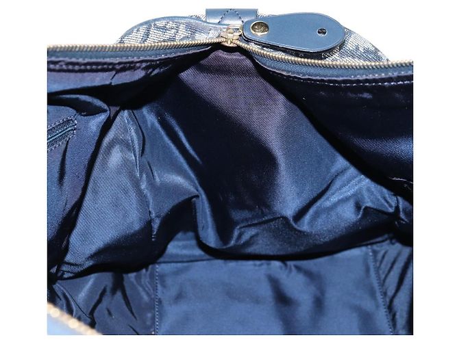 Borsa Boston in tela Trotter Christian Dior blu navy oro Auth 129964SAV - vista 19