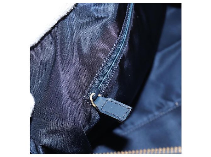 Borsa Boston in tela Trotter Christian Dior blu navy oro Auth 129964SAV - vista 20