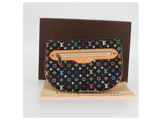 LOUIS VUITTON Monograma Multicolor Pochette GM Bolsa Negra M60030 LV Auth 133668SAV Negro - vista 12
