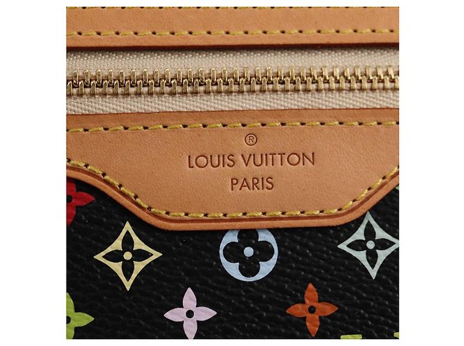 LOUIS VUITTON Monograma Multicolor Pochette GM Bolsa Negra M60030 LV Auth 133668SAV Negro - vista 17