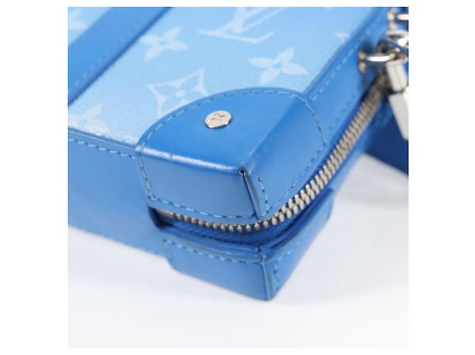 LOUIS VUITTON Monogram Clouds Soft Trunk Wallet Borsa Blu M45432 LV Auth 135581SAM - vista 17