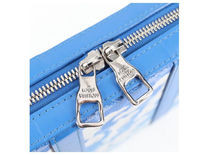 LOUIS VUITTON Monogram Clouds Soft Trunk Wallet Borsa Blu M45432 LV Auth 135581SAM - vista 18