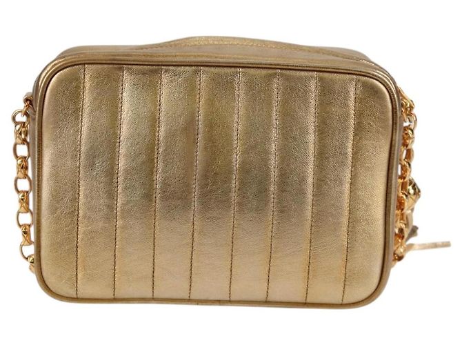 CHANEL Borsa a Spalla Matelassé in Pelle di Agnello Rossa Oro CC Auth 134958SV Rosso D'oro - vista 2