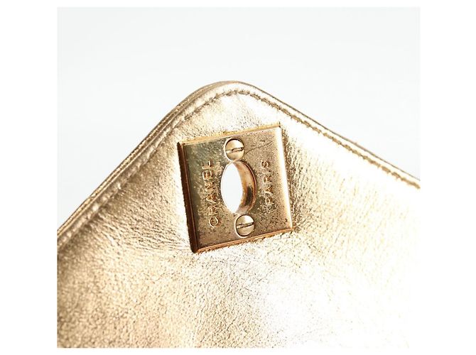 CHANEL Borsa a Spalla Matelassé in Pelle di Agnello Rossa Oro CC Auth 134958SV Rosso D'oro - vista 21