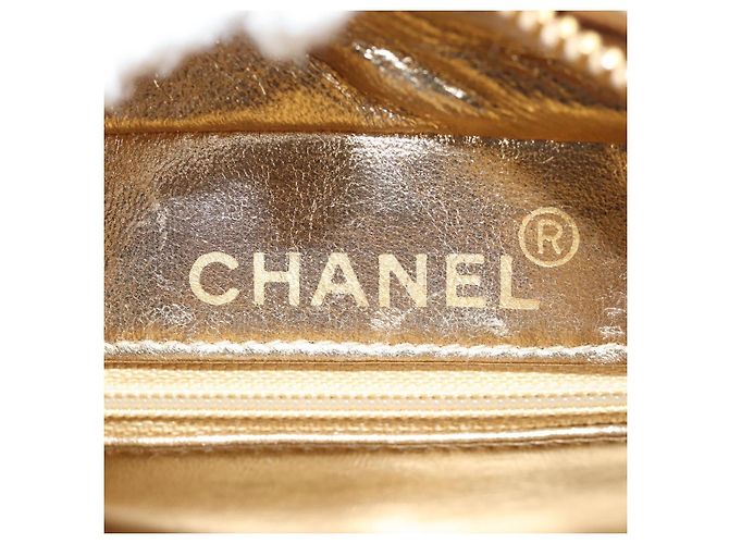 CHANEL Borsa a Spalla Matelassé in Pelle di Agnello Rossa Oro CC Auth 134958SV Rosso D'oro - vista 24