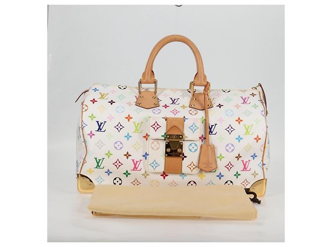 LOUIS VUITTON Monogramm Multicolor Speedy 30 Tasche Weiß Bron M92643 Auth 132956SAV Bronze - Ansicht 12