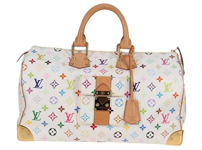 LOUIS VUITTON Monogramm Multicolor Speedy 30 Tasche Weiß Bron M92643 Auth 132956SAV Bronze - Ansicht 13