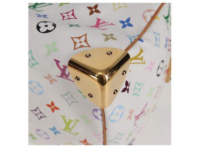 LOUIS VUITTON Monogramm Multicolor Speedy 30 Tasche Weiß Bron M92643 Auth 132956SAV Bronze - Ansicht 15