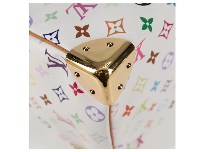 LOUIS VUITTON Monogramm Multicolor Speedy 30 Tasche Weiß Bron M92643 Auth 132956SAV Bronze - Ansicht 16