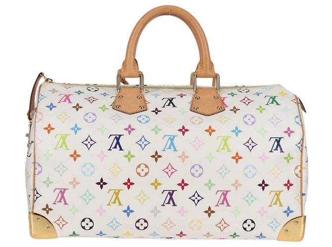 LOUIS VUITTON Monogramm Multicolor Speedy 30 Tasche Weiß Bron M92643 Auth 132956SAV Bronze - Ansicht 2