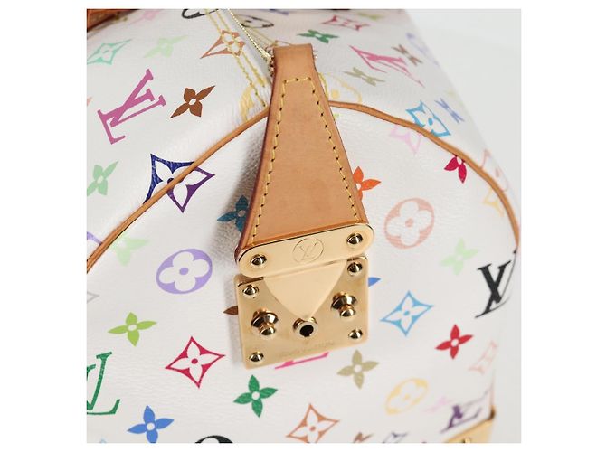 LOUIS VUITTON Monogramm Multicolor Speedy 30 Tasche Weiß Bron M92643 Auth 132956SAV Bronze - Ansicht 21