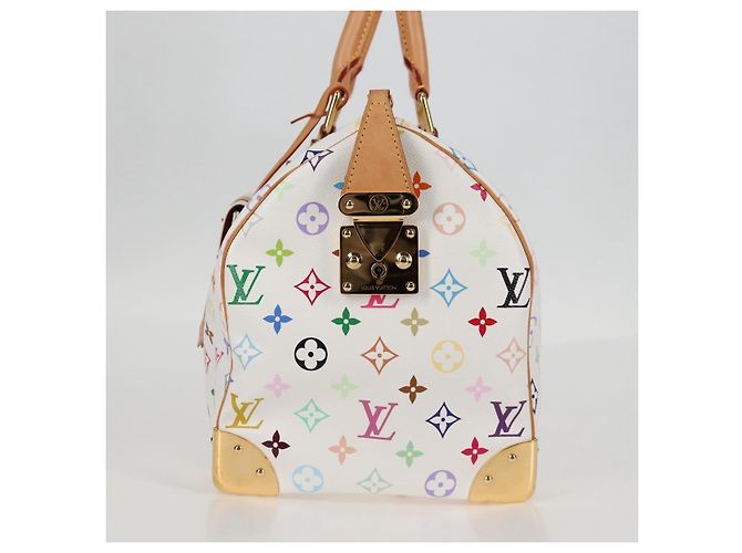 LOUIS VUITTON Monogramm Multicolor Speedy 30 Tasche Weiß Bron M92643 Auth 132956SAV Bronze - Ansicht 3