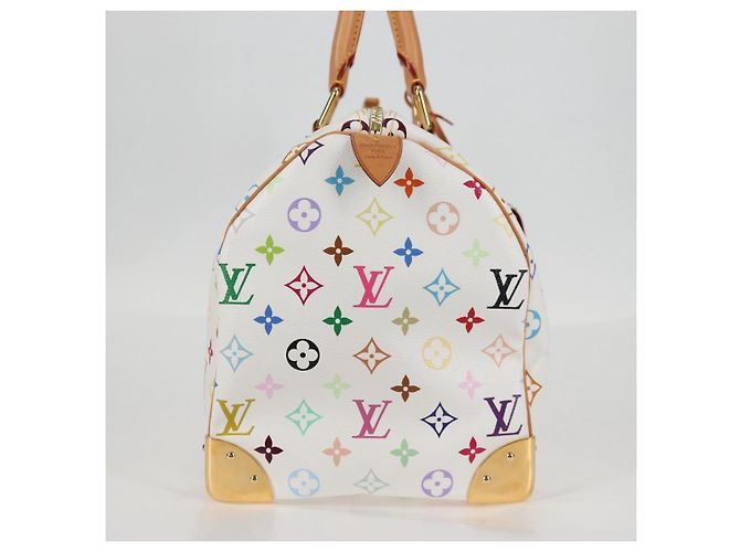 LOUIS VUITTON Monogramm Multicolor Speedy 30 Tasche Weiß Bron M92643 Auth 132956SAV Bronze - Ansicht 4