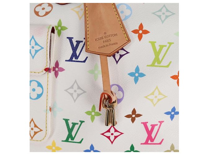 LOUIS VUITTON Monogramm Multicolor Speedy 30 Tasche Weiß Bron M92643 Auth 132956SAV Bronze - Ansicht 9