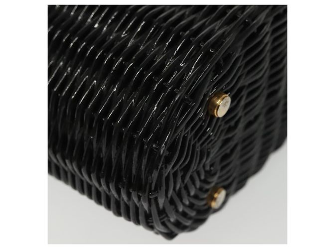 Gancini Handtasche aus Rattan in Schwarz und Gold Salvatore Ferragamo Auth 138876V Golden - Ansicht 15