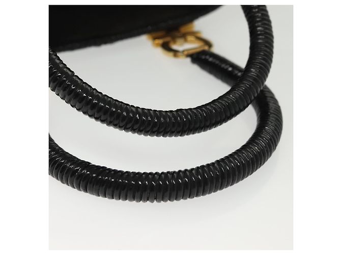 Gancini Handtasche aus Rattan in Schwarz und Gold Salvatore Ferragamo Auth 138876V Golden - Ansicht 7