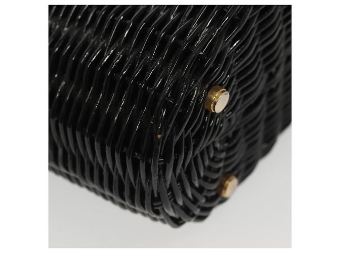 Gancini Handtasche aus Rattan in Schwarz und Gold Salvatore Ferragamo Auth 138876V Golden - Ansicht 9