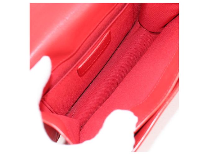 CHANEL Borsa a Spalla Matelassé in Pelle Rossa con Catena Argento CC Auth 138980M Rosso - vista 11
