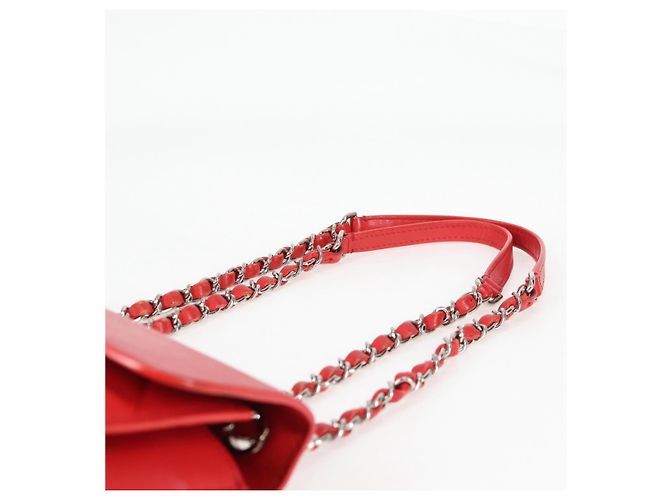 CHANEL Borsa a Spalla Matelassé in Pelle Rossa con Catena Argento CC Auth 138980M Rosso - vista 14