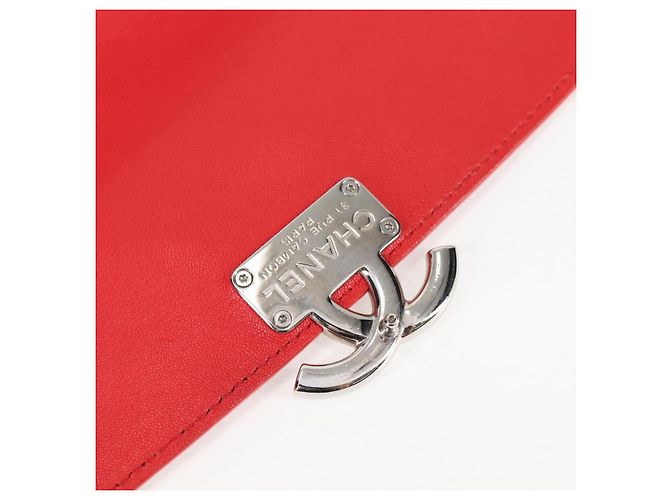 CHANEL Borsa a Spalla Matelassé in Pelle Rossa con Catena Argento CC Auth 138980M Rosso - vista 19