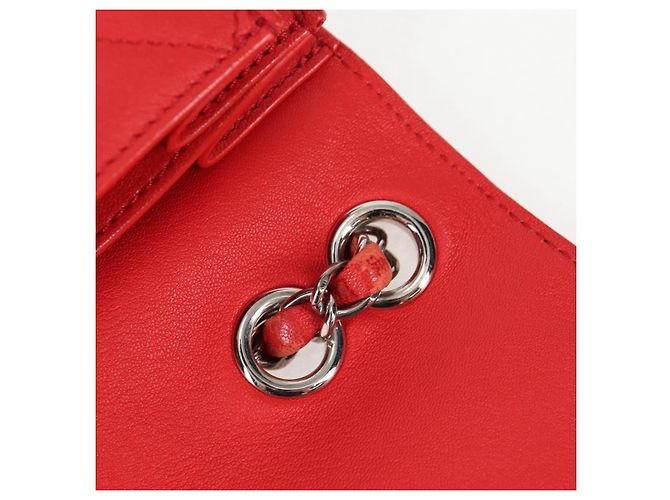 CHANEL Borsa a Spalla Matelassé in Pelle Rossa con Catena Argento CC Auth 138980M Rosso - vista 20