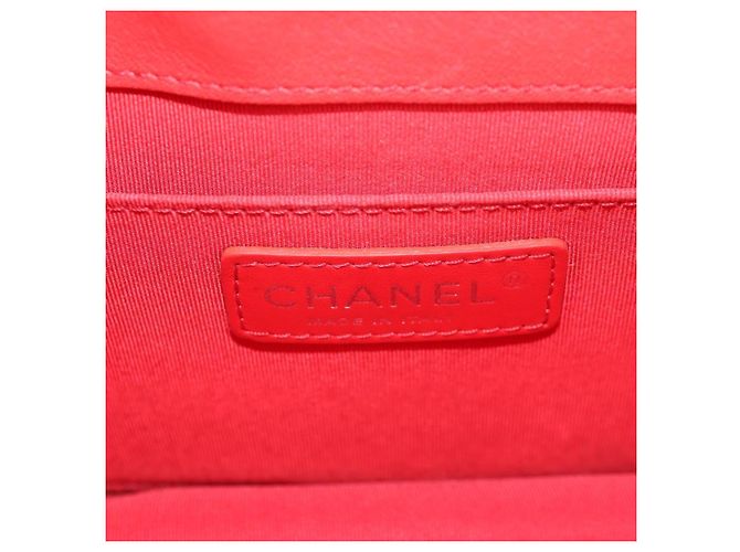 CHANEL Borsa a Spalla Matelassé in Pelle Rossa con Catena Argento CC Auth 138980M Rosso - vista 21