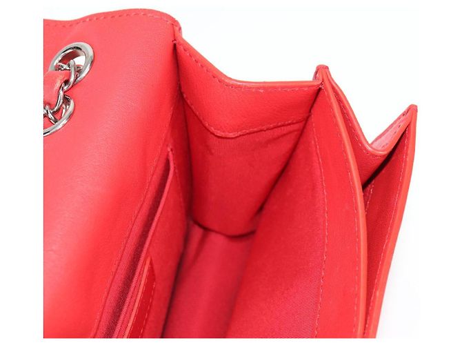 CHANEL Borsa a Spalla Matelassé in Pelle Rossa con Catena Argento CC Auth 138980M Rosso - vista 22