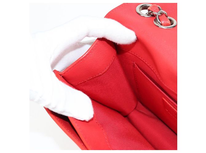 CHANEL Borsa a Spalla Matelassé in Pelle Rossa con Catena Argento CC Auth 138980M Rosso - vista 23