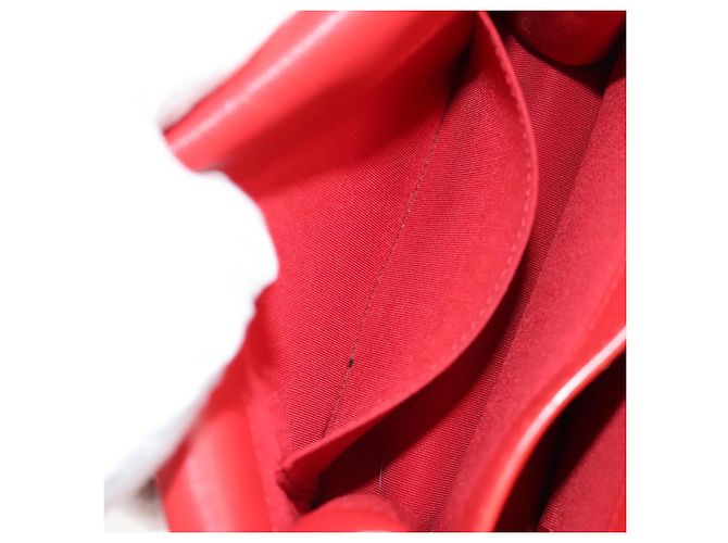 CHANEL Borsa a Spalla Matelassé in Pelle Rossa con Catena Argento CC Auth 138980M Rosso - vista 25