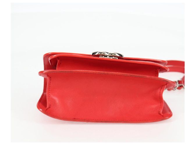 CHANEL Borsa a Spalla Matelassé in Pelle Rossa con Catena Argento CC Auth 138980M Rosso - vista 5