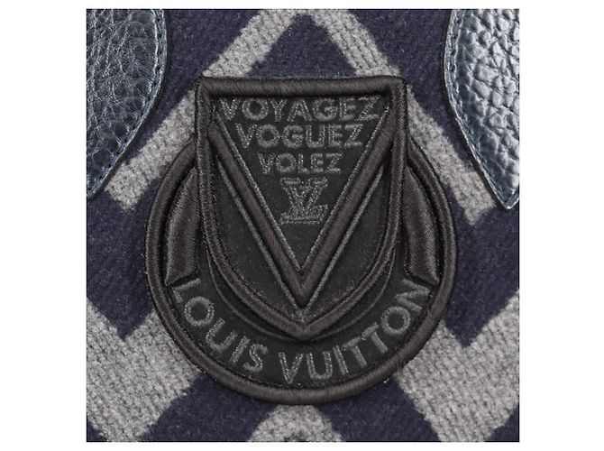 LOUIS VUITTON Cabas Vale Karakoram Bolsa de Mão Lã Marinha M95240 LV Auth 138949SAV Azul marinho - vista 2