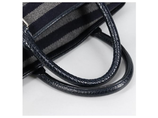 LOUIS VUITTON Cabas Vale Karakoram Bolsa de Mão Lã Marinha M95240 LV Auth 138949SAV Azul marinho - vista 8