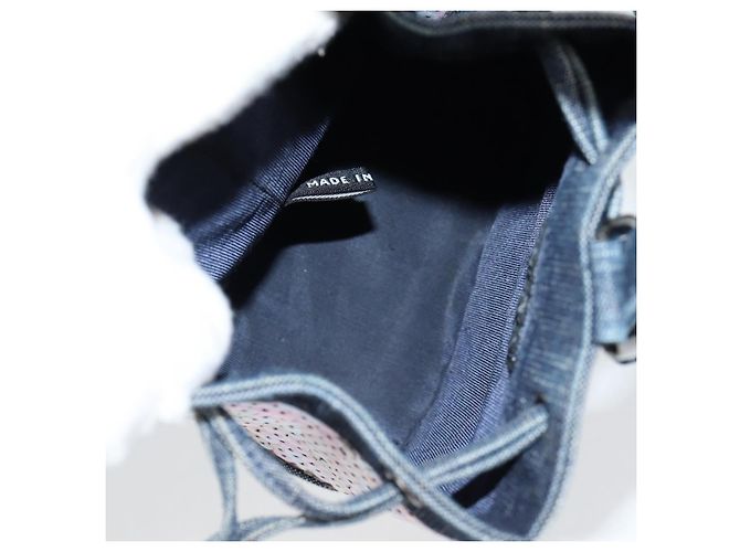 CHANEL Borsa a Mano in Paillettes Denim Blu CC Auth 139014SAV - vista 11