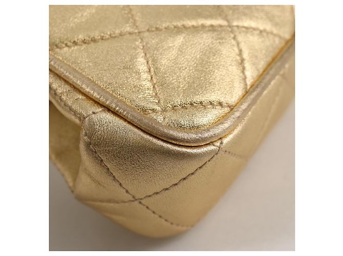 Borsa a Spalla CHANEL in Pelle di Agnello, Tonalità Oro, CC Auth 135116SM - vista 18