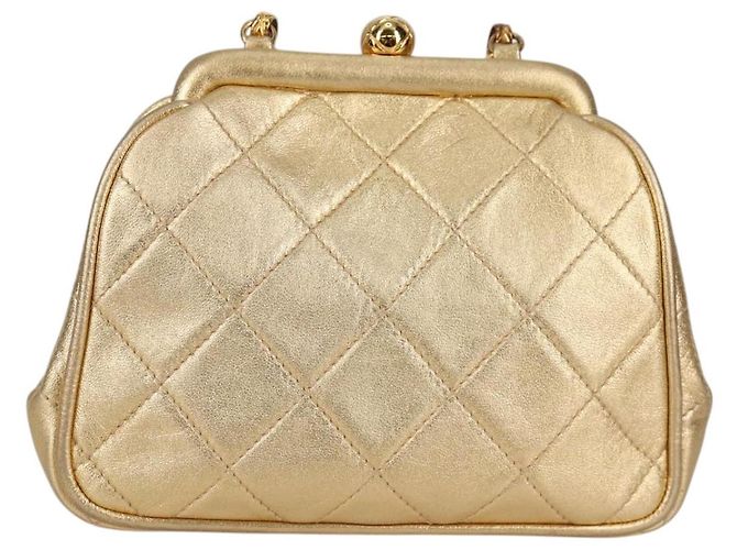 Borsa a Spalla CHANEL in Pelle di Agnello, Tonalità Oro, CC Auth 135116SM - vista 2