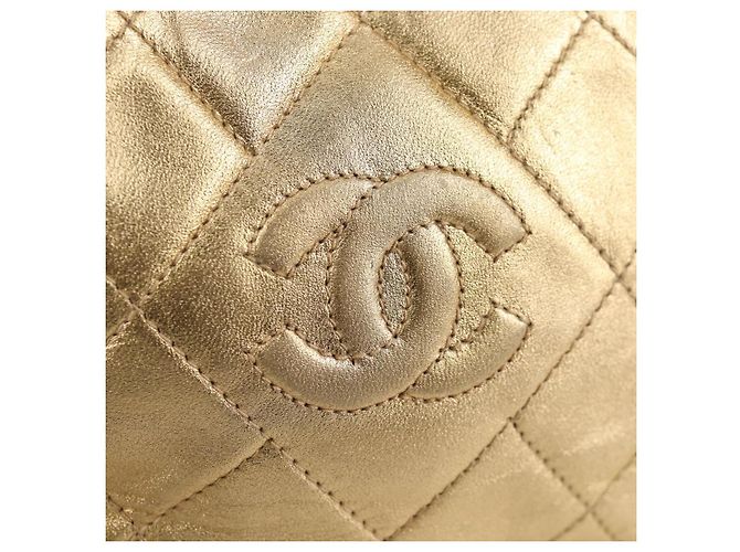 Borsa a Spalla CHANEL in Pelle di Agnello, Tonalità Oro, CC Auth 135116SM - vista 20