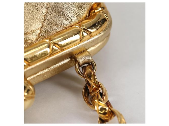 Borsa a Spalla CHANEL in Pelle di Agnello, Tonalità Oro, CC Auth 135116SM - vista 21