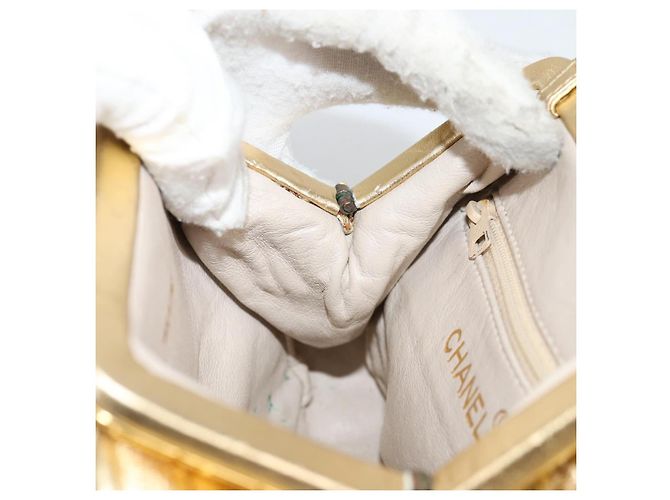 Borsa a Spalla CHANEL in Pelle di Agnello, Tonalità Oro, CC Auth 135116SM - vista 25