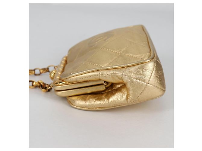 Borsa a Spalla CHANEL in Pelle di Agnello, Tonalità Oro, CC Auth 135116SM - vista 3