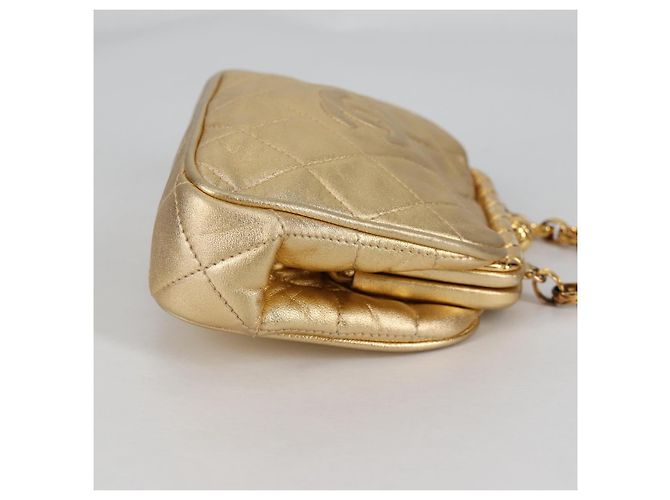 Borsa a Spalla CHANEL in Pelle di Agnello, Tonalità Oro, CC Auth 135116SM - vista 4