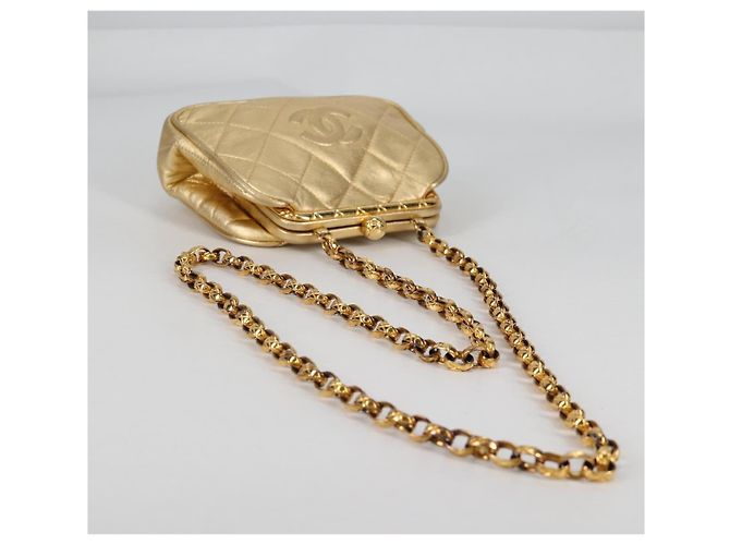 Borsa a Spalla CHANEL in Pelle di Agnello, Tonalità Oro, CC Auth 135116SM - vista 6