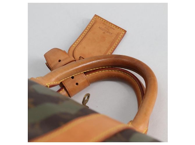 LOUIS VUITTON Monogram Graffiti Keepall 50 Borsa Boston Khaki M92196 Auth fm4841SAV Cachi - vista 14
